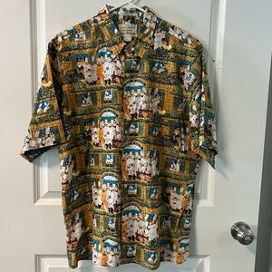 reyn spooner Mustard Green, Cream & Blue Short-Sleeve Button-Up Shirt